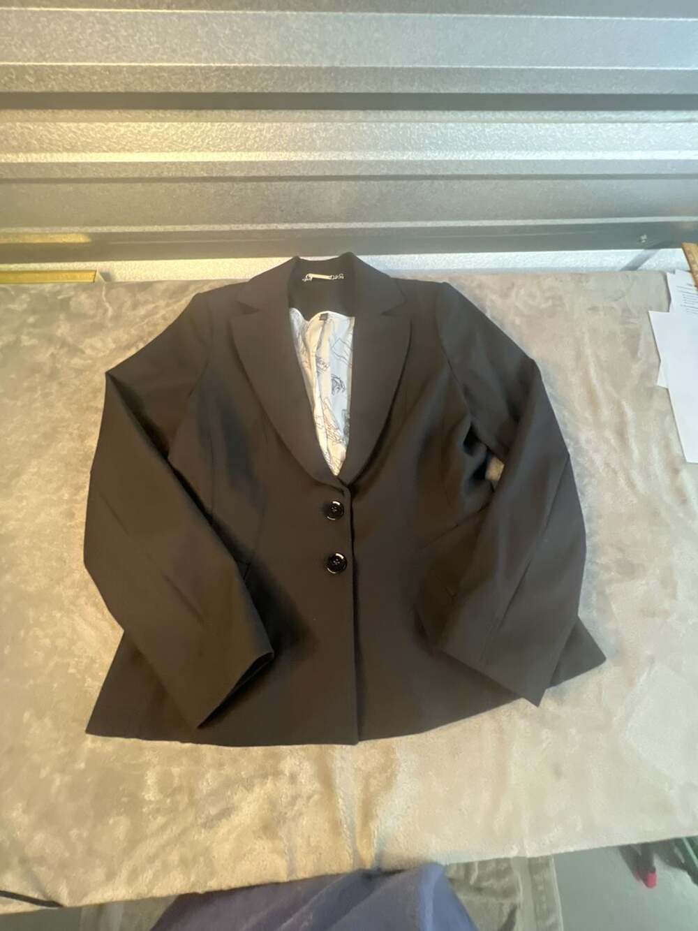 WHBM Signature Blazer Size 10 Black Cotton Blend Tailored Jacket